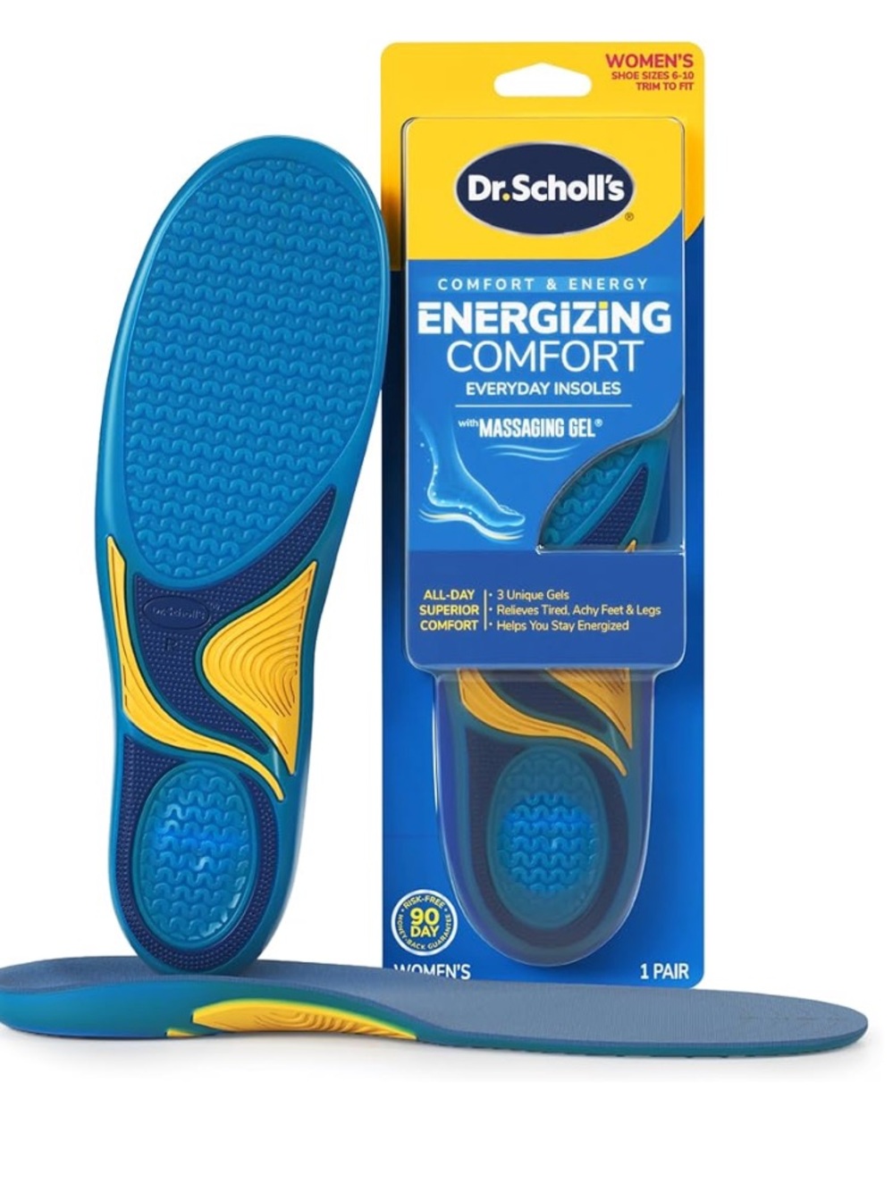 Dr. Scholl's Energizing Comfort Women's Everyday Insoles Massaging Gel 6-10 new